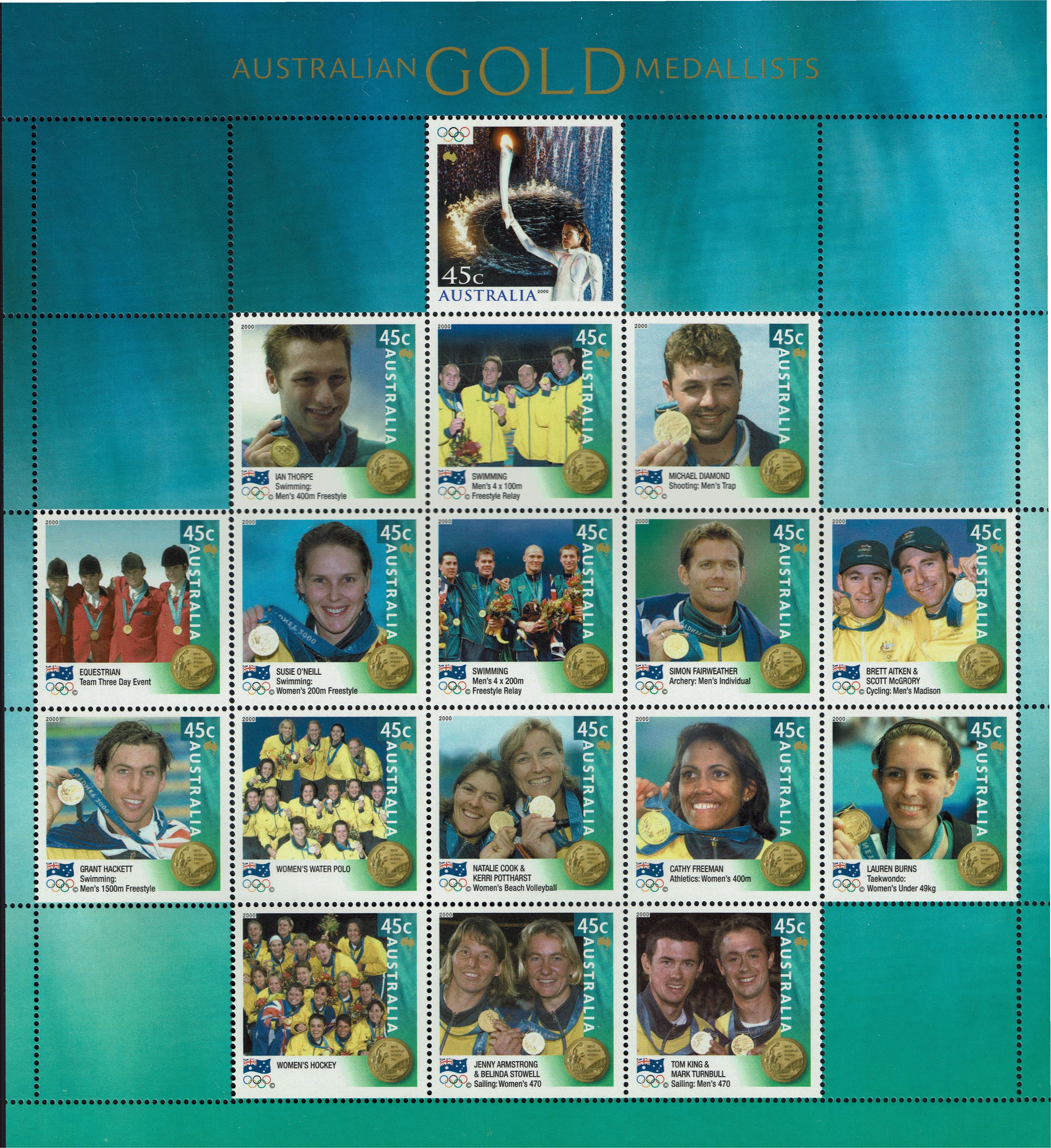 Australia Gold Medal Winners Composite Sheet